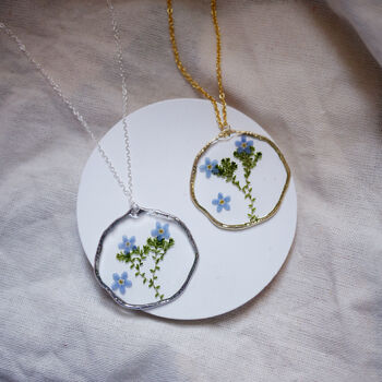 Forget Me Not Garden Silver Or Gold Statement Necklace, 5 of 11