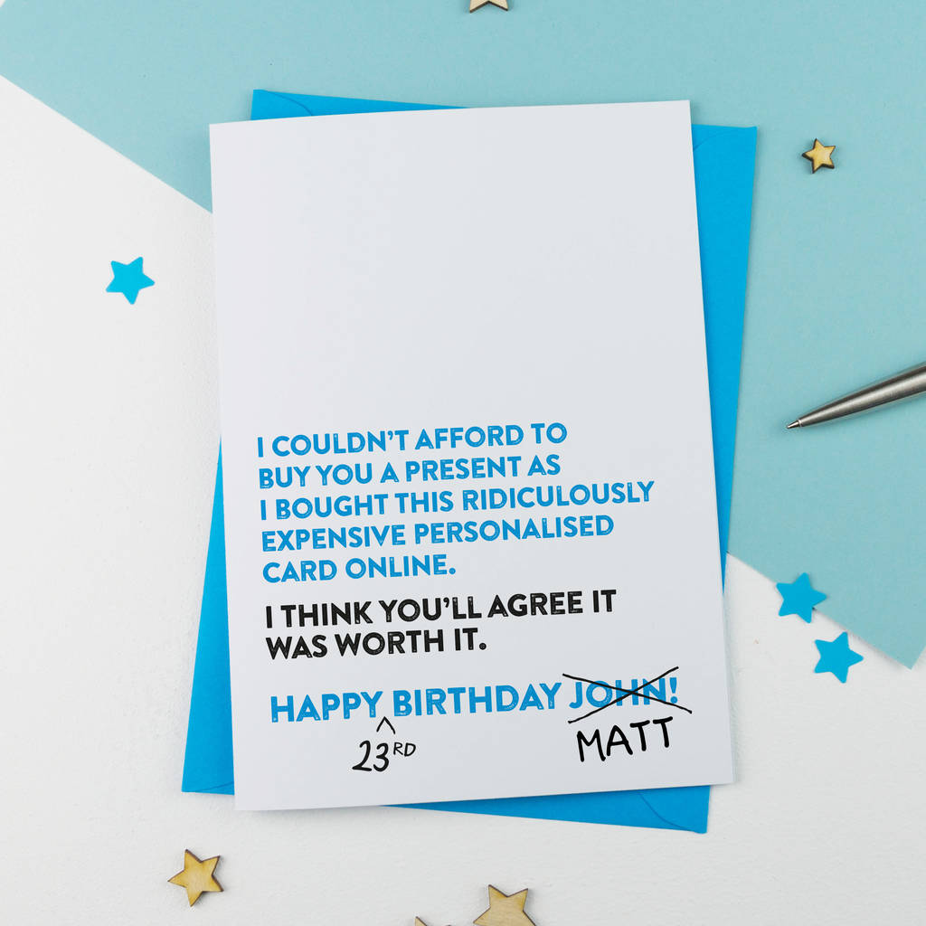 Funny Personalised Birthday Card