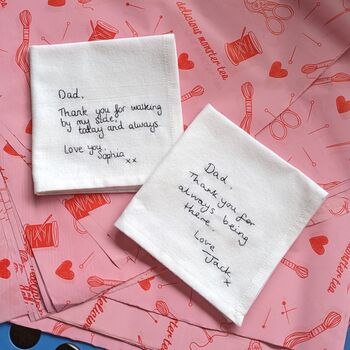 Personalised Handwritten Message Wedding Handkerchief, 6 of 9