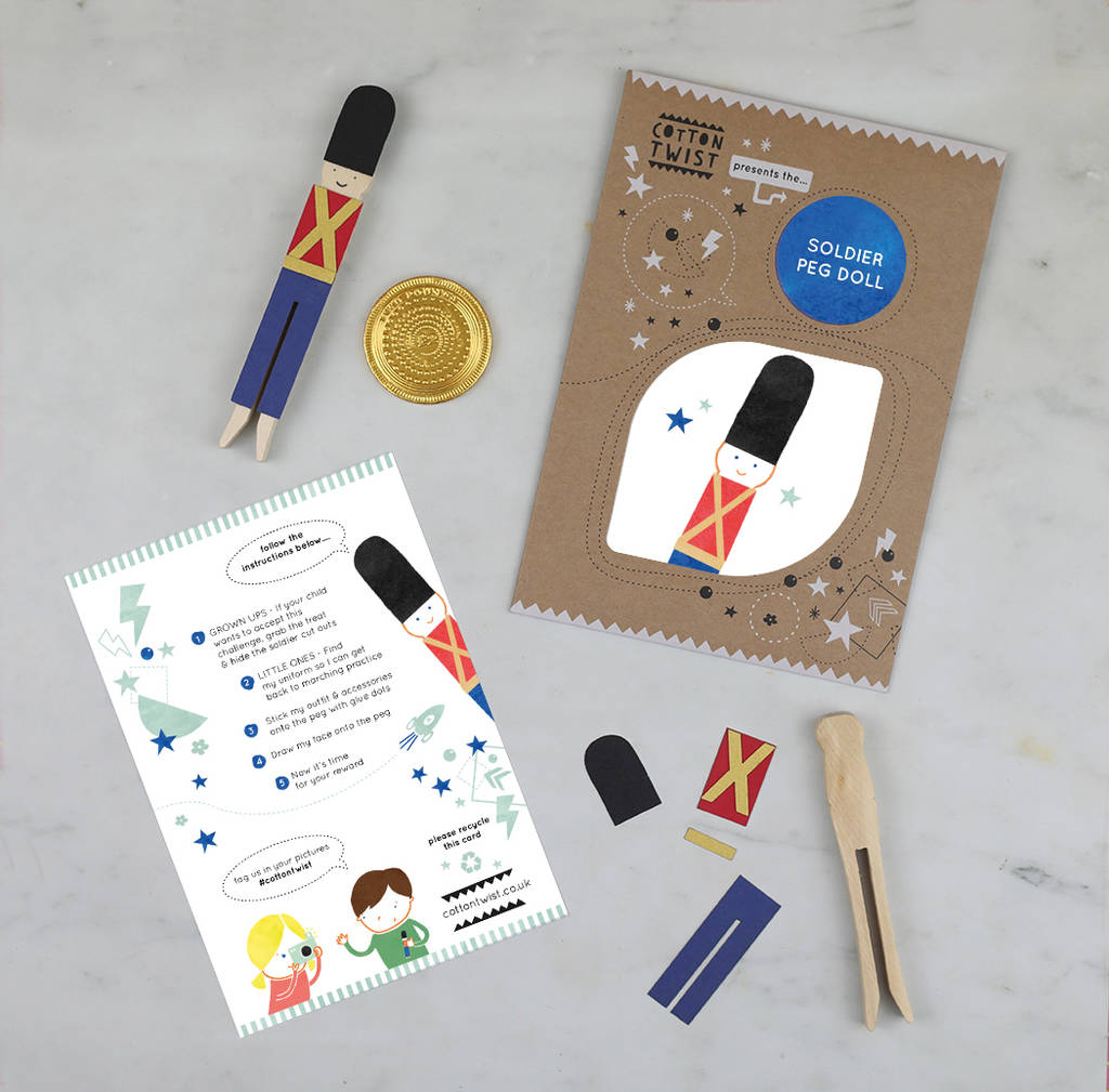 Image of Make Your Own Nutcracker Soldier Peg Doll Kit