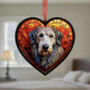 Irish Wolfhound Stained Glass Effect Heart Suncatcher, thumbnail 4 of 5