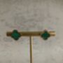 Green Clover Stud Earrings, thumbnail 3 of 3