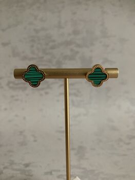 Green Clover Stud Earrings, 3 of 3