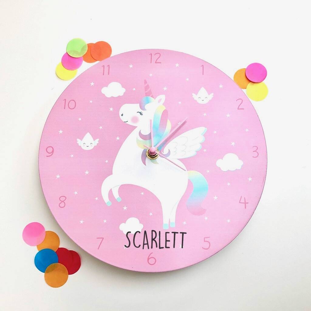 Unicorn Personalised Clock By Pink Pineapple Home & Gifts