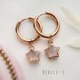 Rose Quartz Star Hoop Earrings, thumbnail 1 of 10