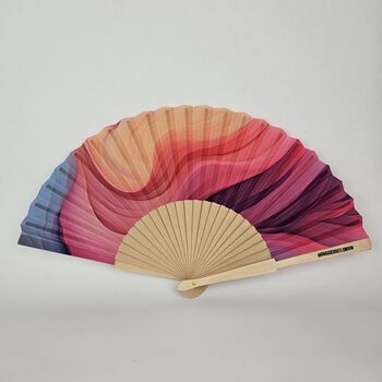 Handheld Painted Desert Folding Fan, 2 of 3