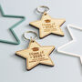 School Graduation Personalised Wooden Star Keyring, thumbnail 3 of 3