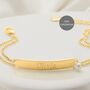 Personalised 18ct Gold Plated First Pearl Identity Bracelet – Christening Or First Holy Communion Gift, thumbnail 1 of 5