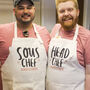 Personalised Matching Head Chef Sous Chef Apron Set, thumbnail 2 of 4