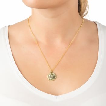 Roman Coin Pendant Necklace Gold Plated Silver, 2 of 7