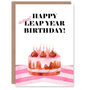 Cake Candles Happy Actual Leap Year Birthday Card, thumbnail 1 of 4