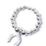Sterling Silver Ball Bead Ring With Horseshoe Charm, thumbnail 4 of 7