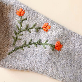 Hand Embroidered Meadow Floral Neck Scarf Gift For Her, 6 of 12