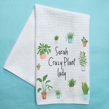 Personalised Crazy Plant Lady Tea Towel, 3 of 5