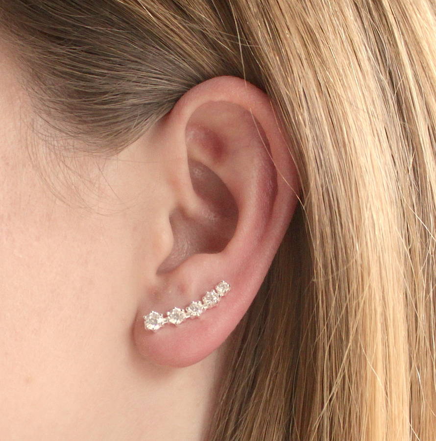 Sterling Silver Curve Earring Cuffs By Lucy Loves Neko Sterling Silver Curve Earring Cuffs