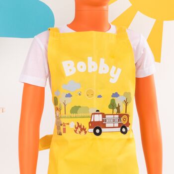 Children’s Personalised Fireman And Truck Crafts Apron, 4 of 5