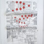 Lunar New Year China Town Linen Tea Towel, thumbnail 5 of 5