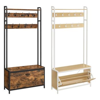 Coat Rack Hall Tree With Bench And Shoe Storage, 11 of 11