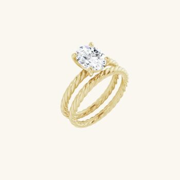 Oval Engagement Ring Lab Grown 1 Ctw Diamond Rope Band, 5 of 5