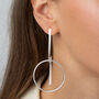 Long Drop Knotted Hoop And Bar Earrings, thumbnail 4 of 6