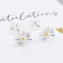 Sterling Silver April Birth Flower Daisy Stud Earrings, thumbnail 1 of 7