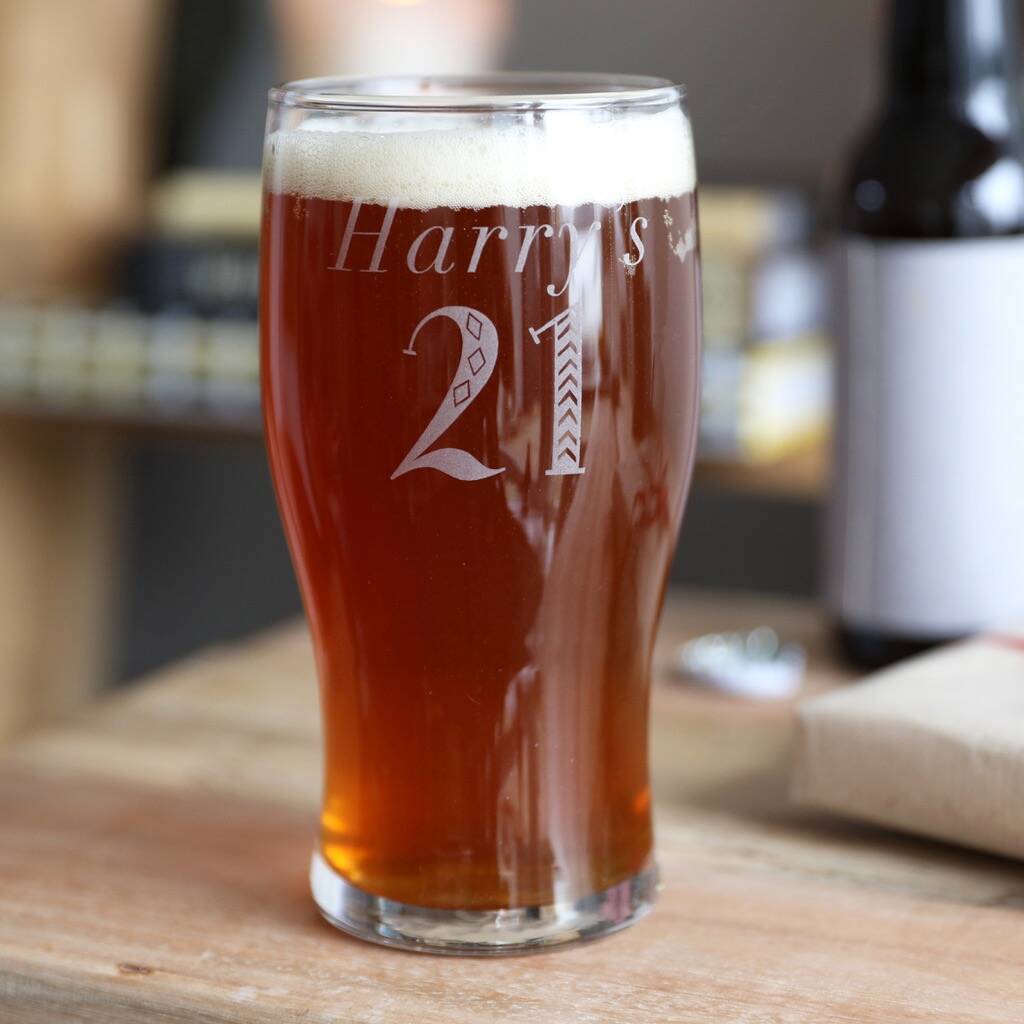 Personalised Engraved Birthday Pint Glass By Lisa Angel