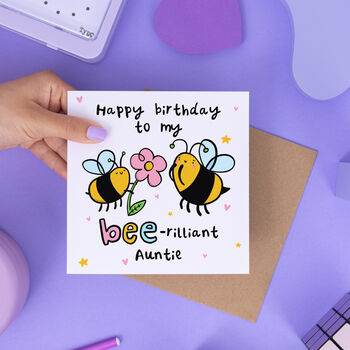 My Bee Rilliant Auntie Birthday Card, 2 of 2
