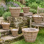 Lira Wicker Round Lined Planter Basket With Handles, thumbnail 7 of 7