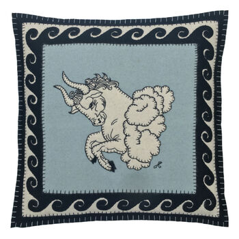 Taurus Hand Embroidered Zodiac Cushion, 2 of 2