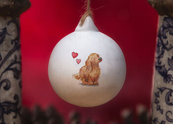 Dachshund Ceramic Round Bauble, 3 of 4