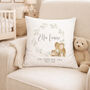 Newborn Safari Themed Personalised Cushion, thumbnail 1 of 5