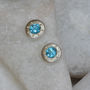 Blue Topaz Earrings In A Star Setting, thumbnail 2 of 12