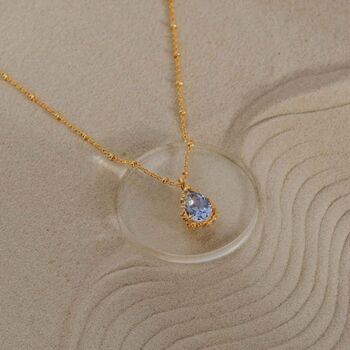 Gold Vermeil Blue Topaz Necklace Aurelia, 2 of 4