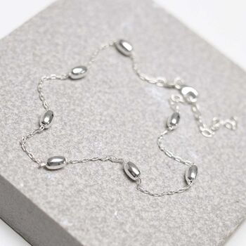 Sterling Silver Dew Drop Anklet, 6 of 10