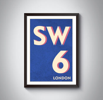 Sw6 Fulham And Hammersmith, London Postcode Print, 5 of 8