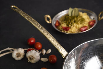 Handmade Copper Wok With Brass Handle – 420 Mm Diameter, 6 of 6