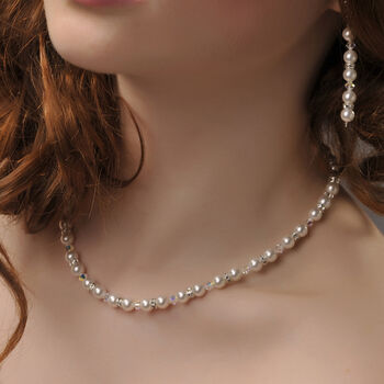 Swarovski Crystal, Pearl And Diamante Wedding Necklace, 2 of 3