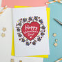 Illustrated Heart And Flowers Personalised Card, thumbnail 2 of 2