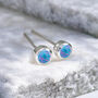 Mini Sterling Silver Aegean Opal Stud Earrings, thumbnail 6 of 12