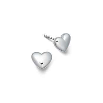 Sterling Silver Heart Stud Earrings, 3 of 4