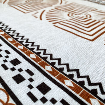 Ethnic Pattern Cushion Cover With Geometric Brown Lines, 6 of 7
