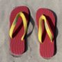 Bright Red Natural Rubber Flip Flops, thumbnail 1 of 10