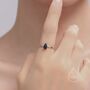 Sterling Silver Natural Black Onyx Droplet Ring, thumbnail 2 of 10