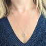 The Rectangle Rose Quartz Necklace, Silver, thumbnail 6 of 9