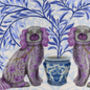 Staffordshire Dog Twins On Cream Lampshade, thumbnail 4 of 5