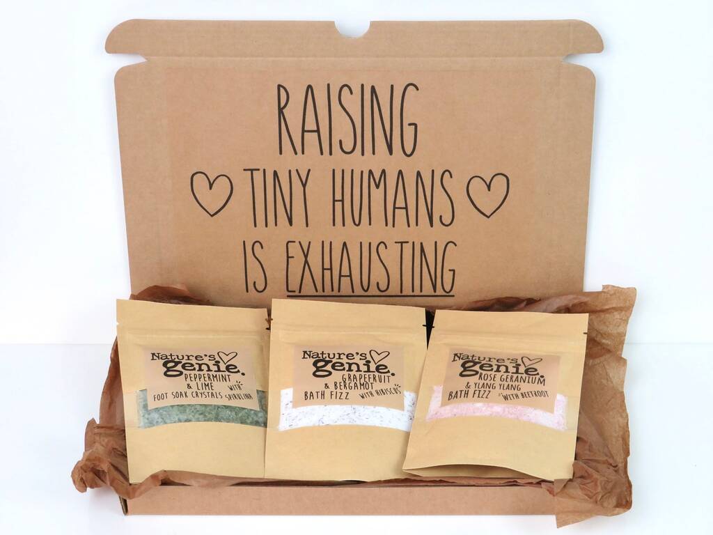 Raising Tiny Humans Is Exhausting Parents Bath Gift Set, 1 of 3
