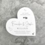 Personalised Wedding Script Text White Freestanding Heart, thumbnail 2 of 6