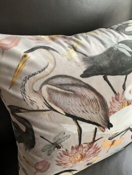 Velvet Heron 50 X 50cm Luxury Cushion, 4 of 10
