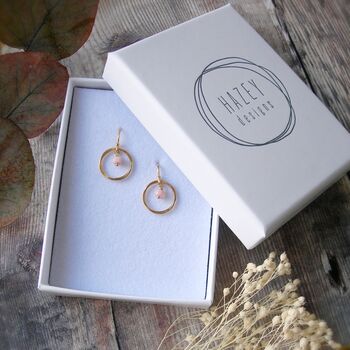 Pink Opal Circle Earrings, 4 of 5