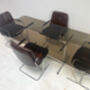 Mid Century Pieff Table And Four Leather Dining Chairs, thumbnail 2 of 12